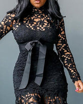 Lace See Through Dress & Lining Sets